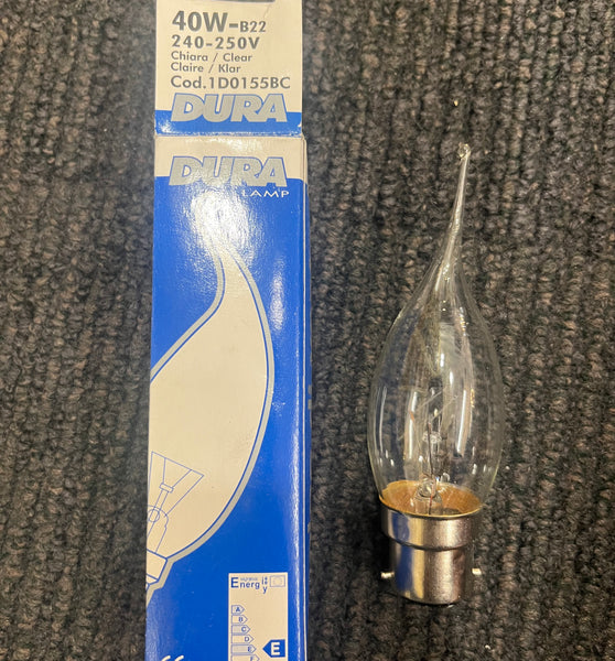 Incandescent clear flame globes - bc